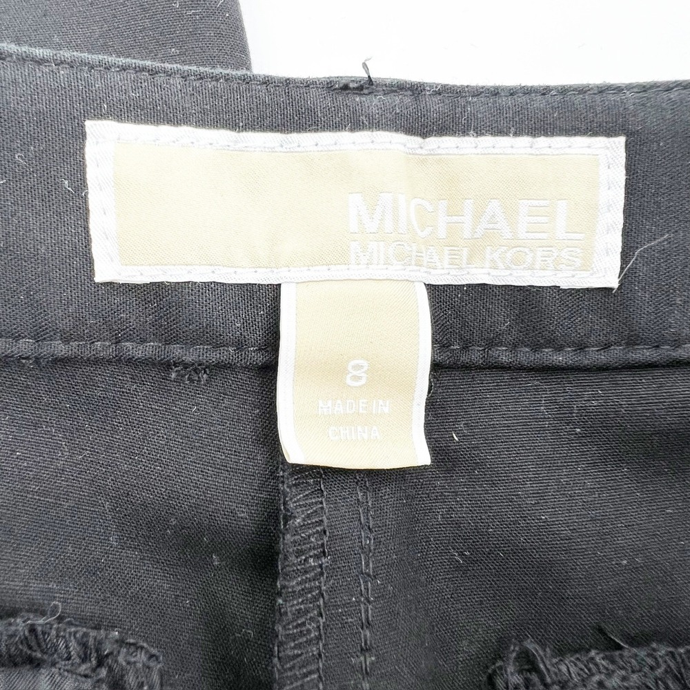 MICHAEL MICHAEL KORS Black Zip Pocket Flat Front Ankle Pants Women Size 8 - Picture 3 of 4